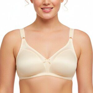 Bali Wire Free Double Support Full Coverage Bra Cream 40D #3820 NWOT